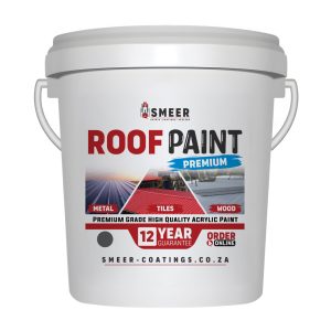 Bucket of premium roof paint